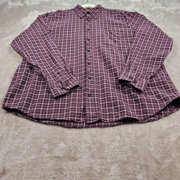 Eddie Bauer Flannel Shirt Mens Sz XLT Tall Button Up Relaxed Fit Plaid Checkered - Picture 8 of 10